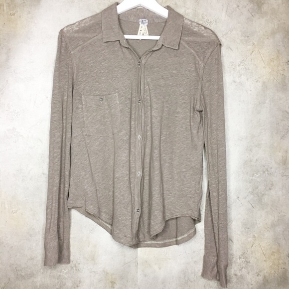 Free People Tops - Free People We The Free Burnout Button Up Shirt